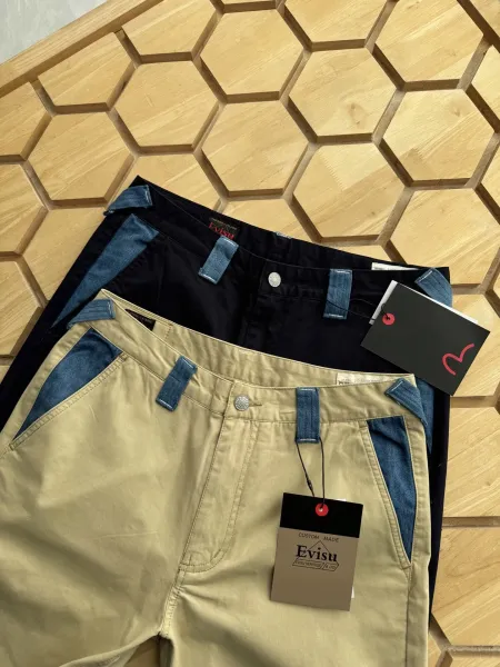 Evisu Patchwork Chino Pants Navy Blue - 5