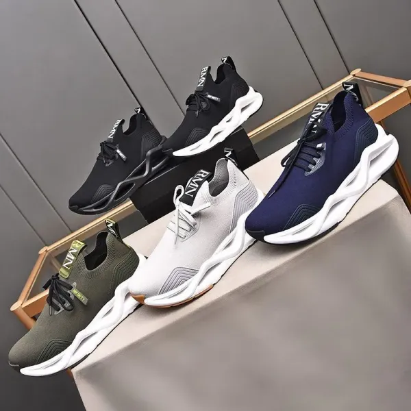 Emporio Armani Infinity Knit Sneakers Gray - 2
