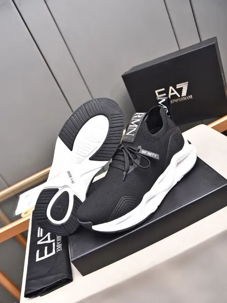 Emporio Armani Infinity Knit Sneakers Gray - 8