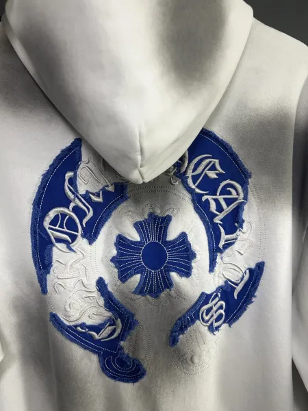 Chrome Hearts Embroidered Cross Hoodie White - 12