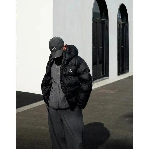 Nike ACG Down Jacket Black with Olive Green Pants - 6