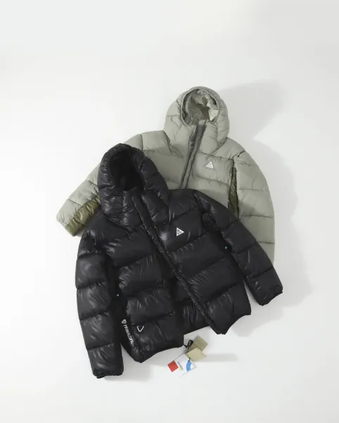 Nike ACG Down Jacket Black with Olive Green Pants - 9