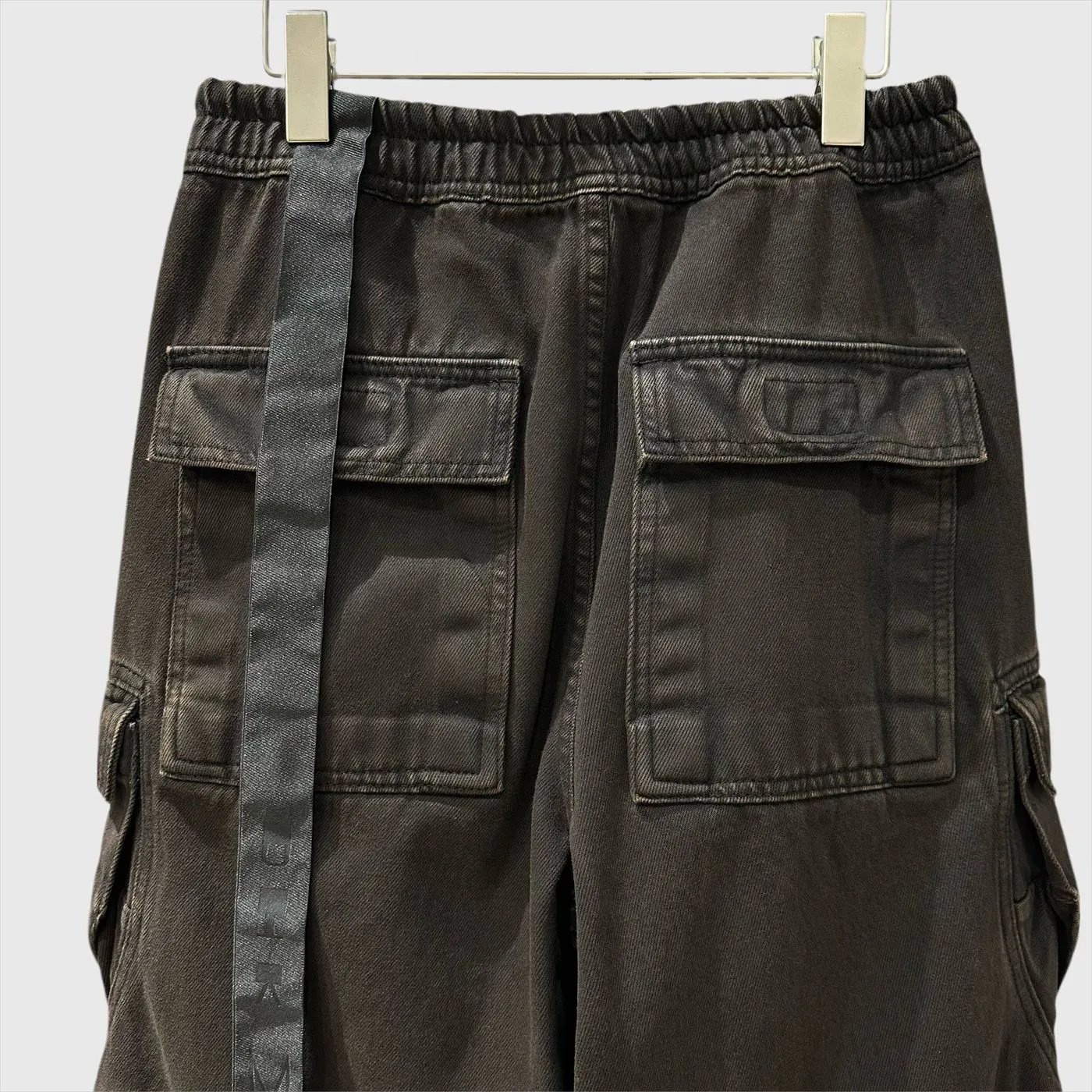 Rick Owens DRKSHDW Cargo Pants Black Burnout Dip-Dye - 6