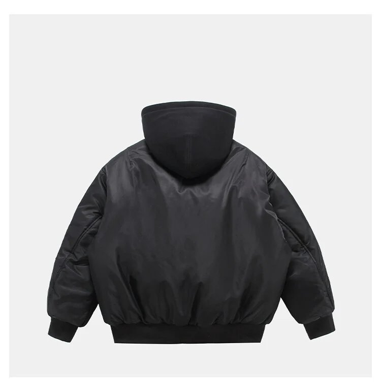 Design Hooded Bomber Jacket Olive Green Outerwear - 10