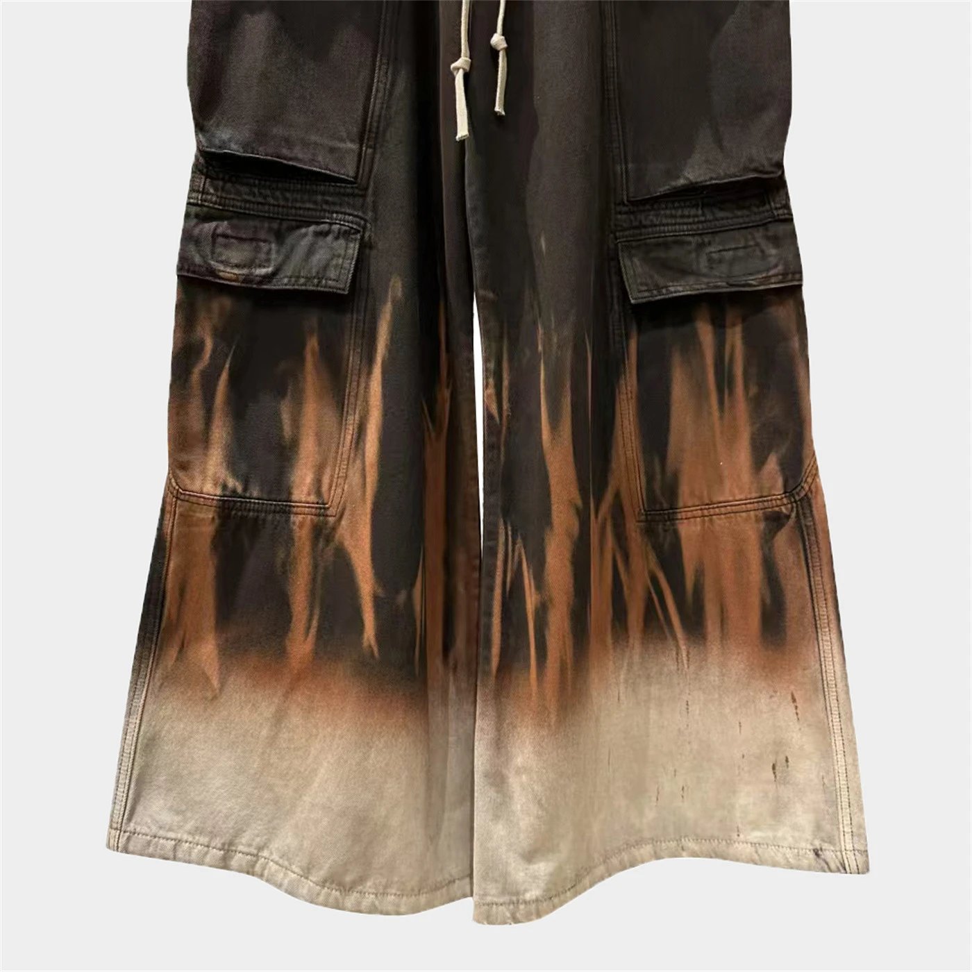 Rick Owens DRKSHDW Cargo Pants Black Burnout Dip-Dye - 11