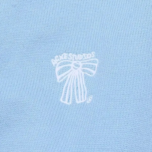Acne Studios Bow Embroidery Cardigan Light Blue Outerwear.cardigan - 3