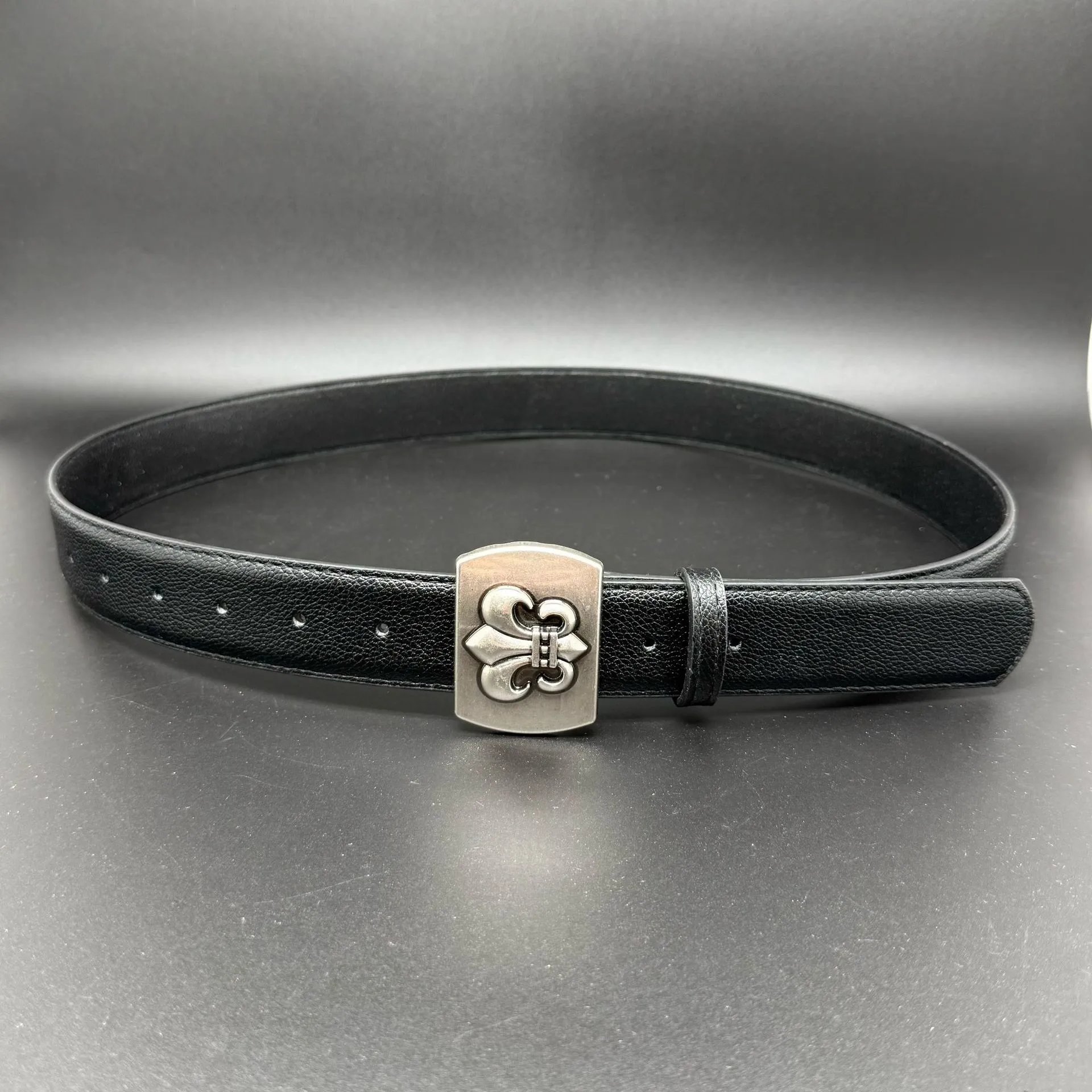 Chrome Hearts Logo Buckle Leather Belt Black - 13
