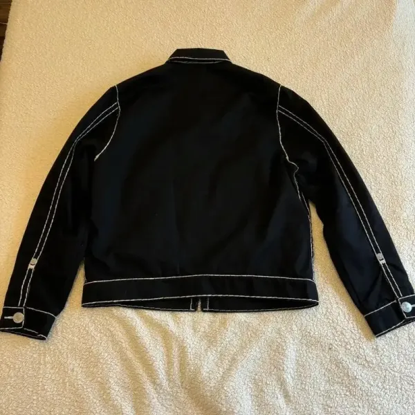Design True Religion x Six PM Grid Logo Jacket Black Outerwear - 3