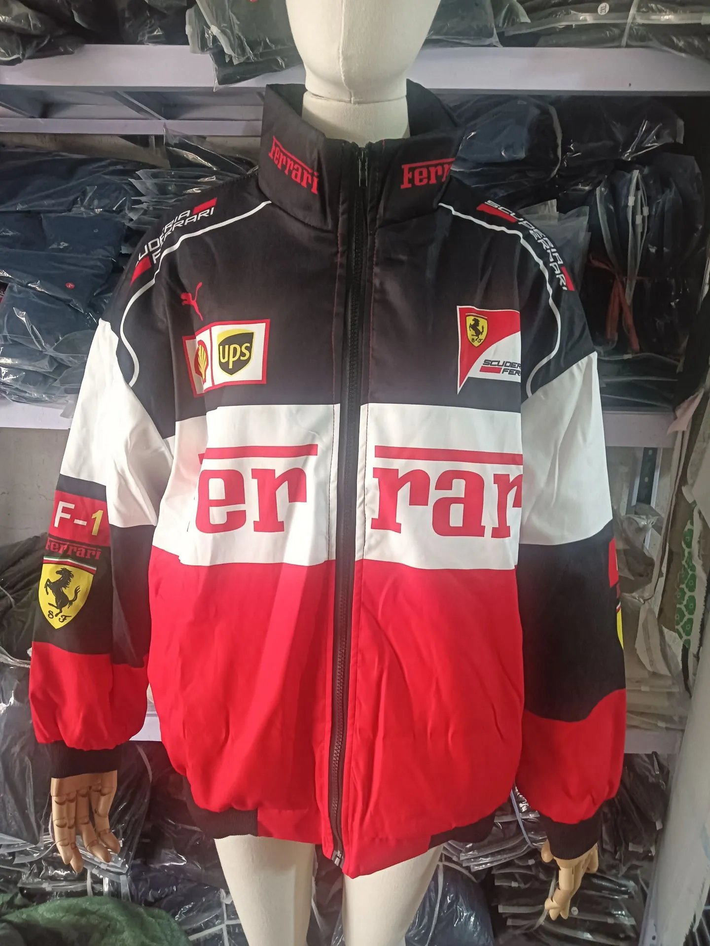 Scuderia Ferrari F1 Racing Jacket Red Black White Outerwear