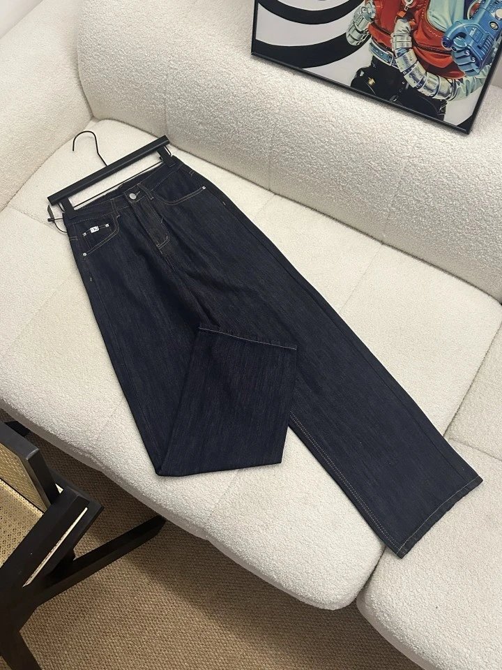 Calvin Klein Jeans Logo-Tab Wide-Leg Denim Jeans in Dark Wash - 8