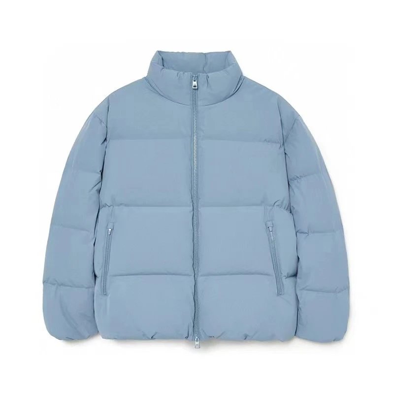 Design Short Puffer Jacket Light Blue Outerwear - 5