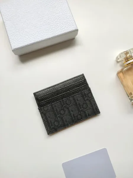Dior Oblique Monogram Black Leather Card Holder - 5