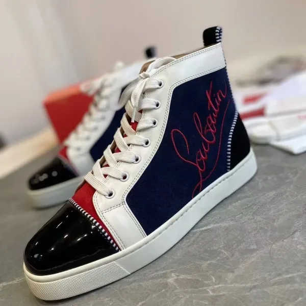 Christian Louboutin Louis Spiky Black Suede High-Top Sneakers - 17