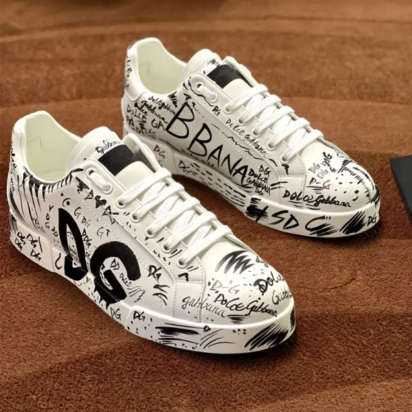 Dolce & Gabbana DG Graffiti White Sneakers - 1