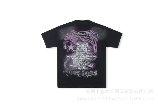 Hellstar The Future She Is Star Graphic Print Black T-Shirt - 1