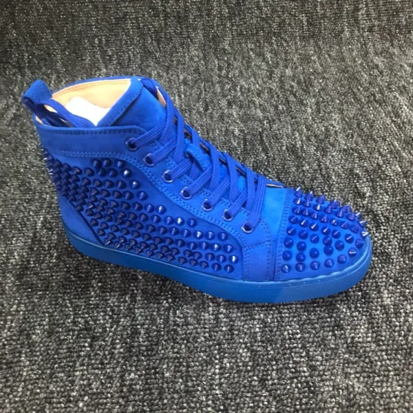 Christian Louboutin Louis Spiky Black Suede High-Top Sneakers - 3