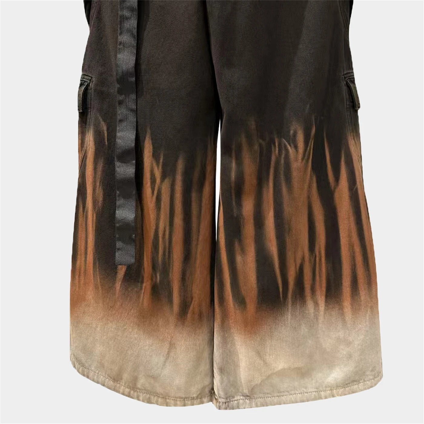 Rick Owens DRKSHDW Cargo Pants Black Burnout Dip-Dye - 8