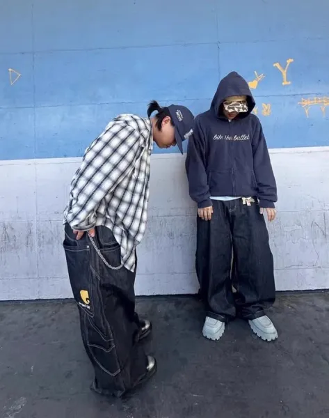 Carhartt Work In Progress x Project GR Dark Wash Baggy Jeans - 9