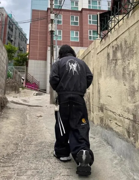 Carhartt Work In Progress x Project GR Dark Wash Baggy Jeans - 17
