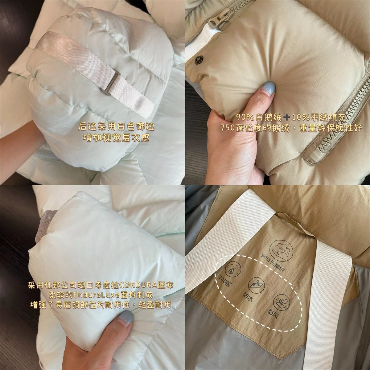 Design Puffer Hooded Jacket Beige Down-Jacket Outerwear.down Jacket - 6