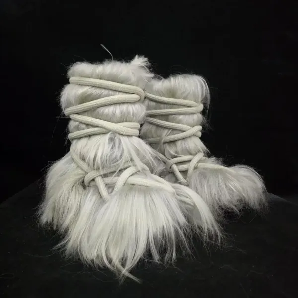 Design Fur Wrap Boots White Ankle Boots - 13