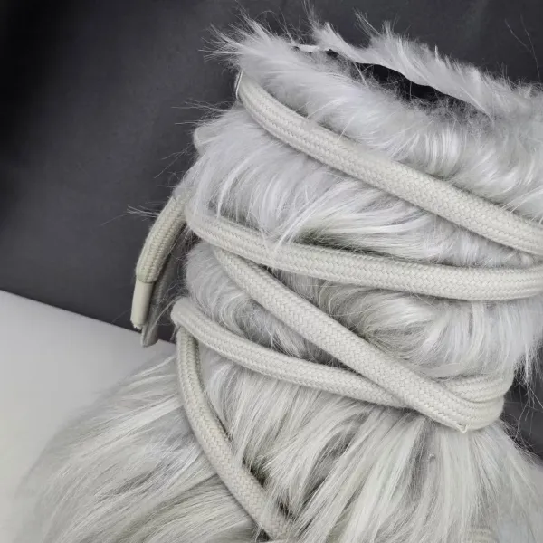 Design Fur Wrap Boots White Ankle Boots - 27