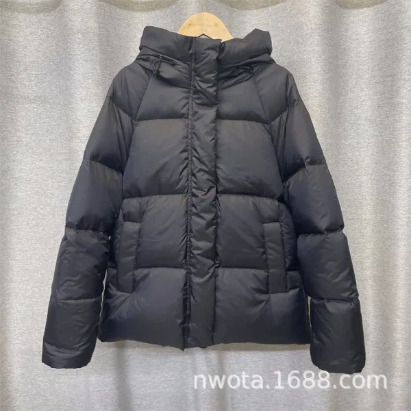 Design Puffer Hooded Down Jacket Black - 1