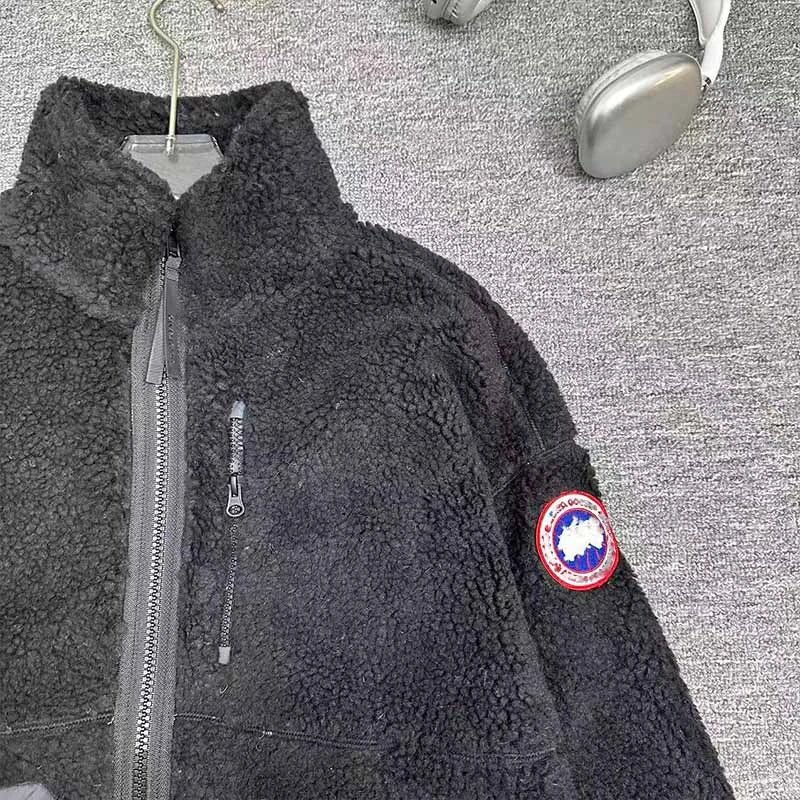 Canada Goose Fleece Jacket Black with Gray Panel Outerwear.jacket - 5