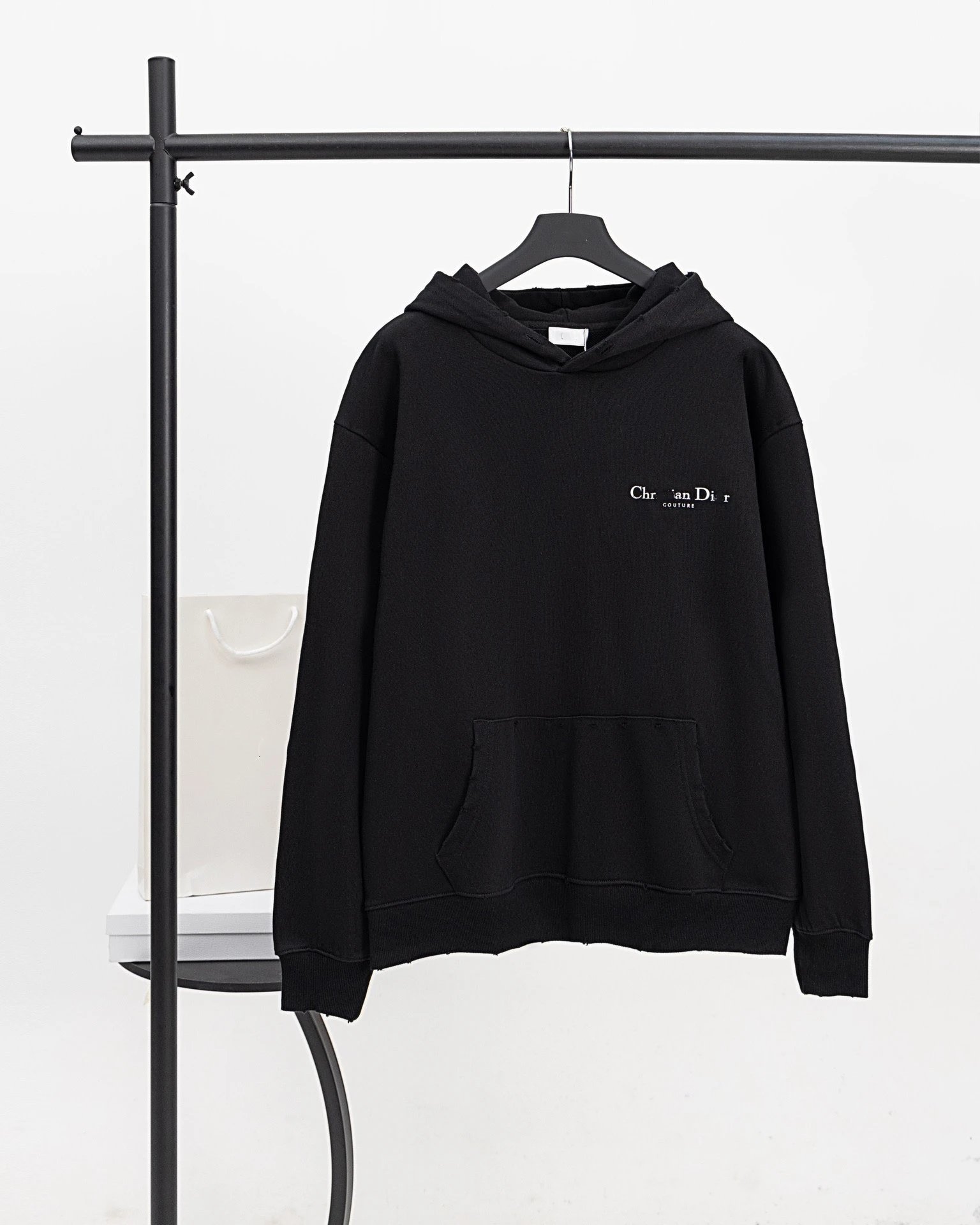 Dior Gray Distressed Hoodie - 8
