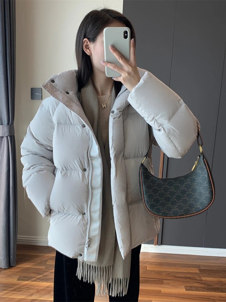 Design Puffer Hooded Jacket Beige Down-Jacket Outerwear.down Jacket - 4