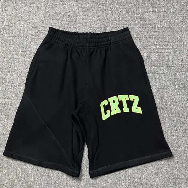 Corteiz CRTZ Arch Logo Black Shorts - 1
