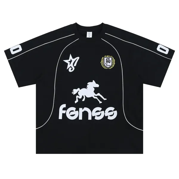 Design Fonse Horse Logo Black Sporty Jersey - 1