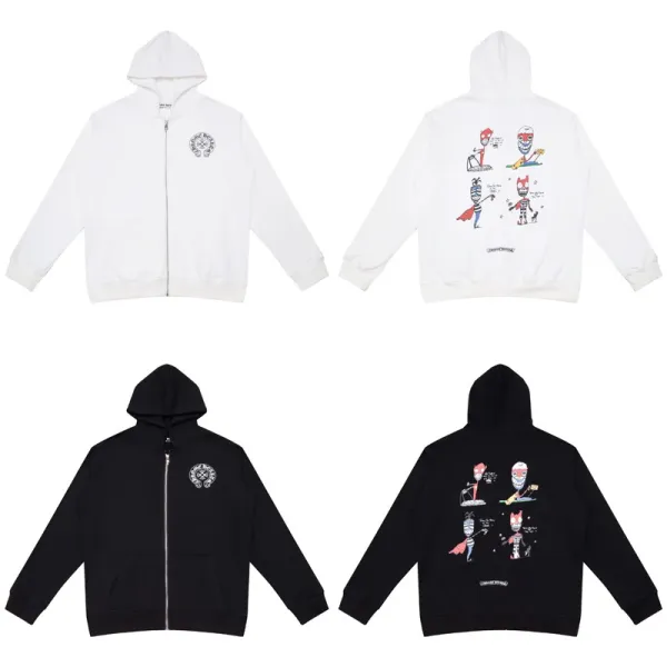 Chrome Hearts Triple Cross Zip-Up Hoodie Black - 6