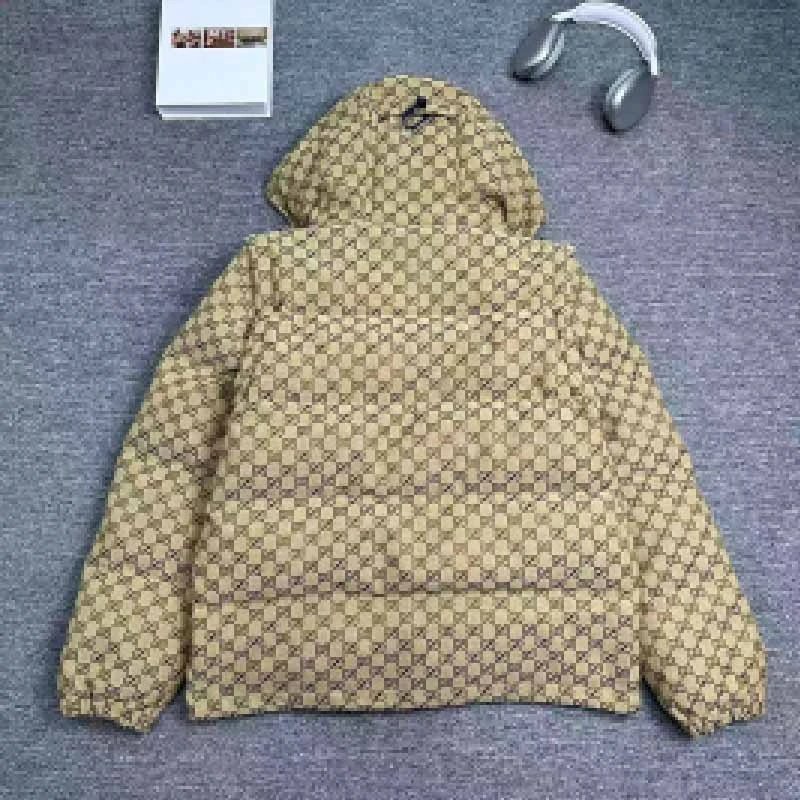 Gucci GG Supreme Hooded Down Jacket Beige - 4