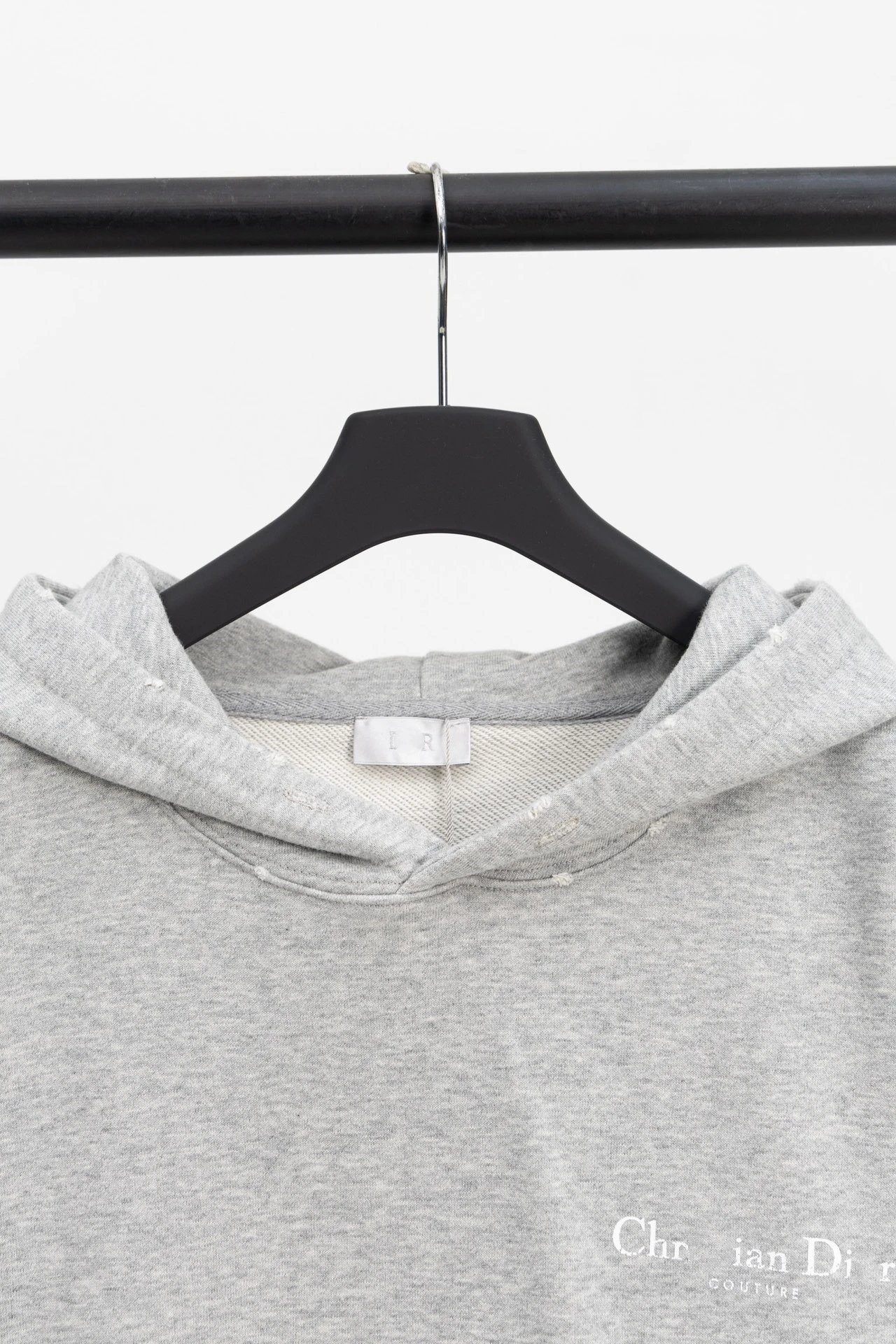 Dior Gray Distressed Hoodie - 12