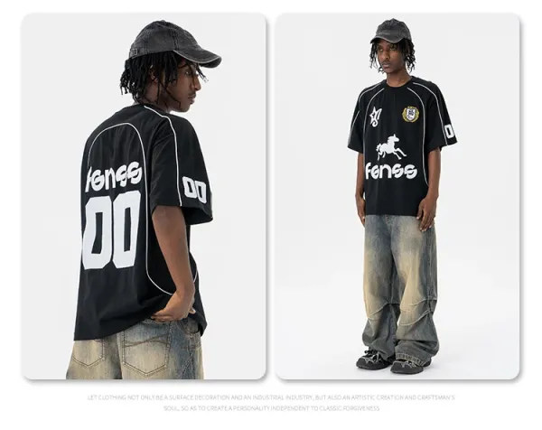 Design Fonse Horse Logo Black Sporty Jersey - 9