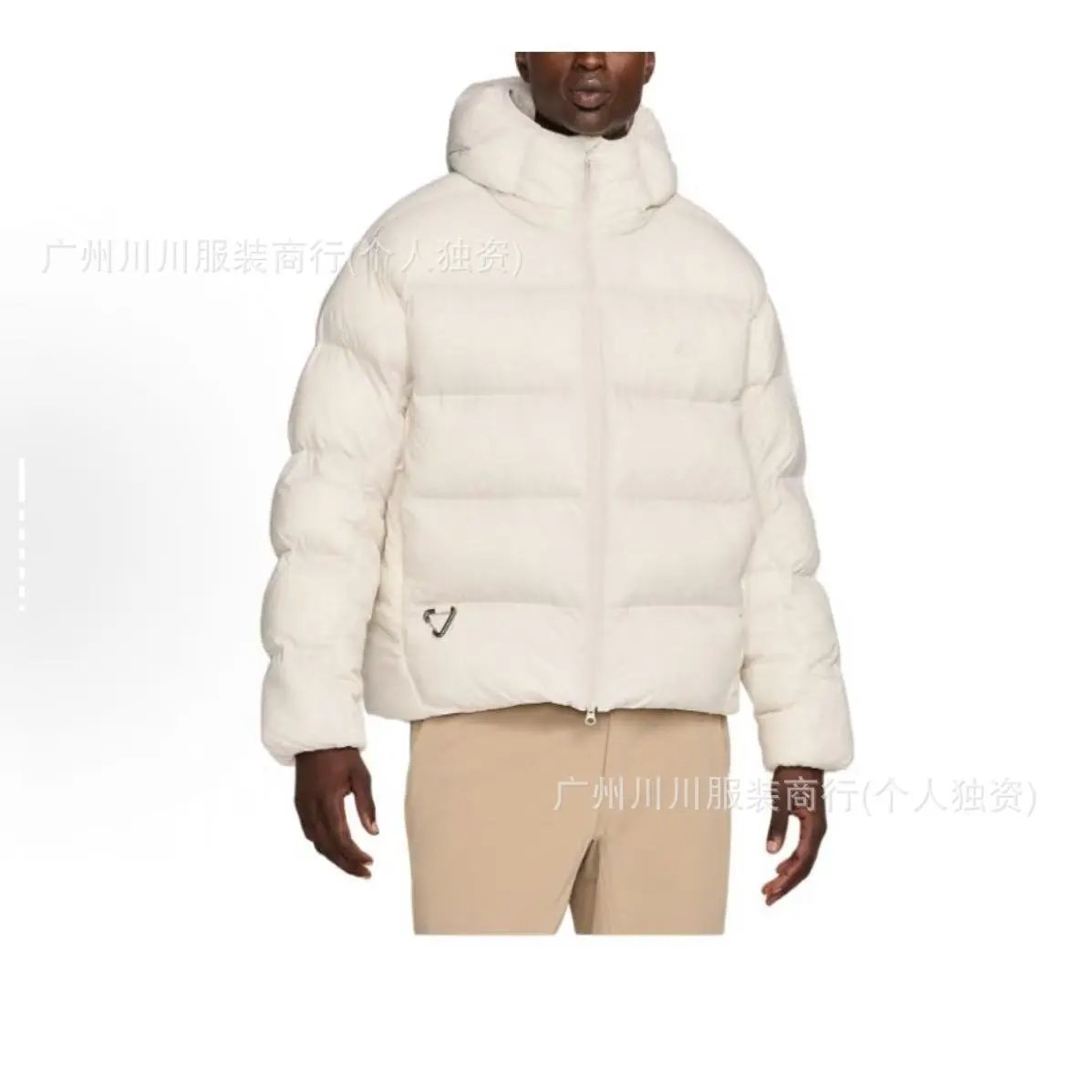 Design Puffer Hooded Jacket Beige Down-Jacket - 11