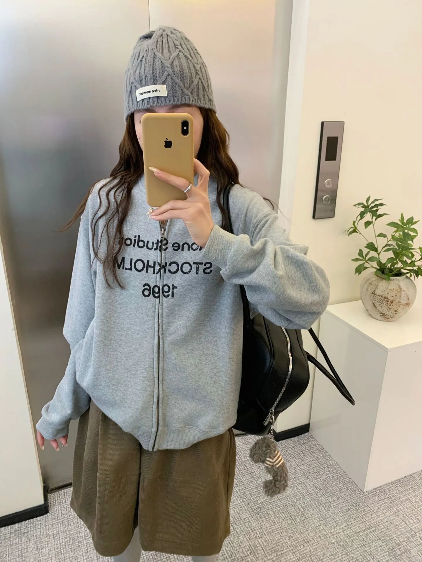 Acne Studios Stockholm Zip-Up Hoodie Gray - 3