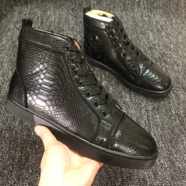 Christian Louboutin Louis Spiky Black Suede High-Top Sneakers - 4
