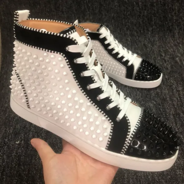 Christian Louboutin Louis Spiky Black Suede High-Top Sneakers - 6