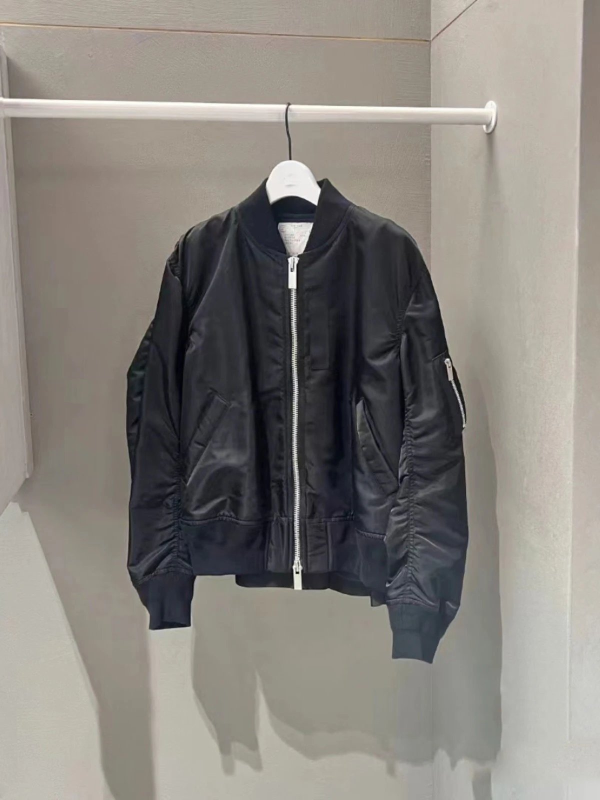 Design MA-1 Bomber Jacket Black Outerwear - 4