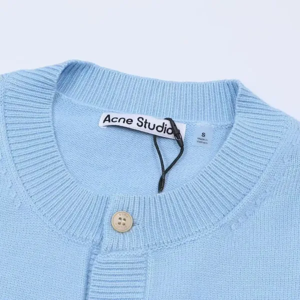 Acne Studios Bow Embroidery Cardigan Light Blue Outerwear.cardigan - 2