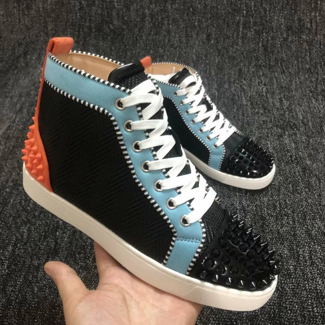 Christian Louboutin Louis Spiky Black Suede High-Top Sneakers - 15
