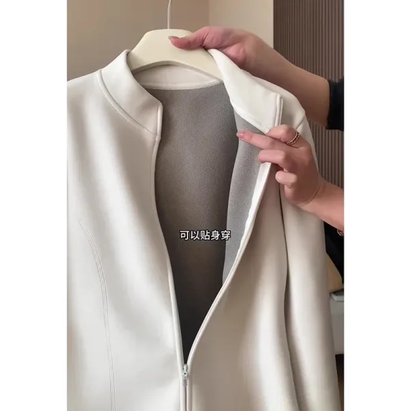 Design Fleece Jacket White Outerwear - 6