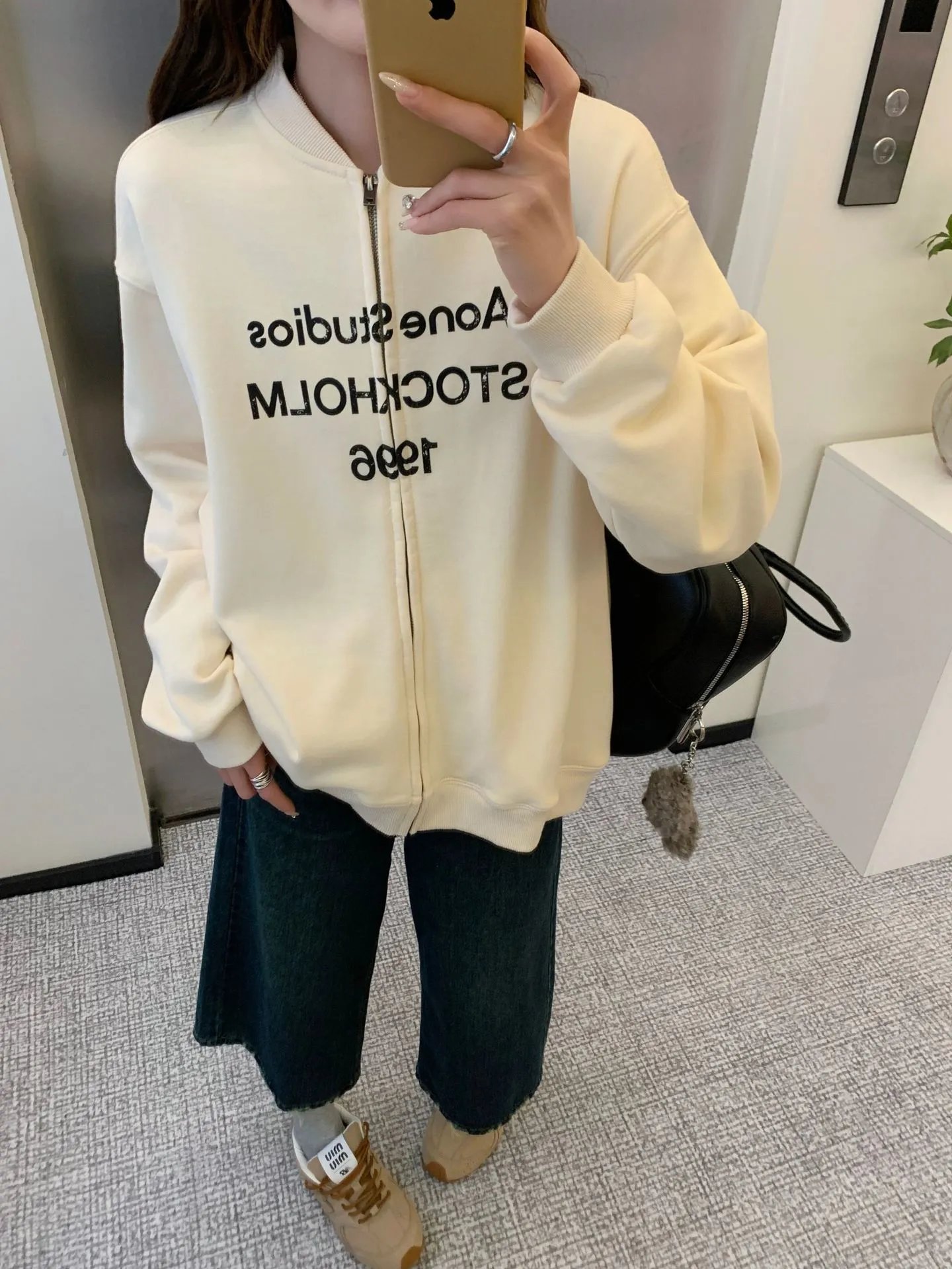 Acne Studios Stockholm Zip-Up Hoodie Gray - 5