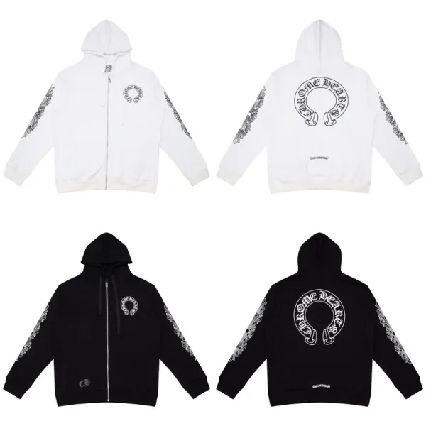 Chrome Hearts Triple Cross Zip-Up Hoodie Black - 4