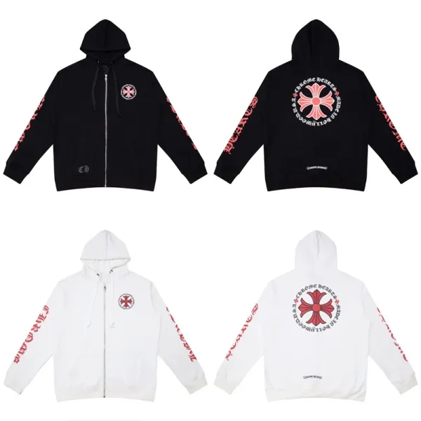 Chrome Hearts Triple Cross Zip-Up Hoodie Black - 5