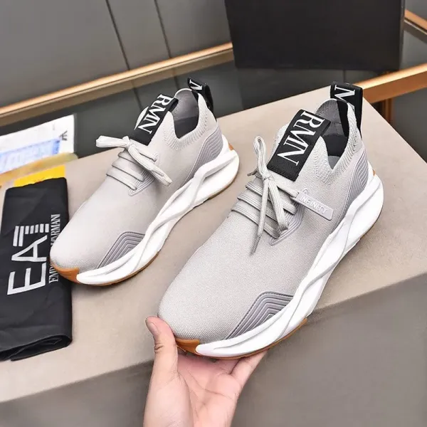 Emporio Armani Infinity Knit Sneakers Gray - 1