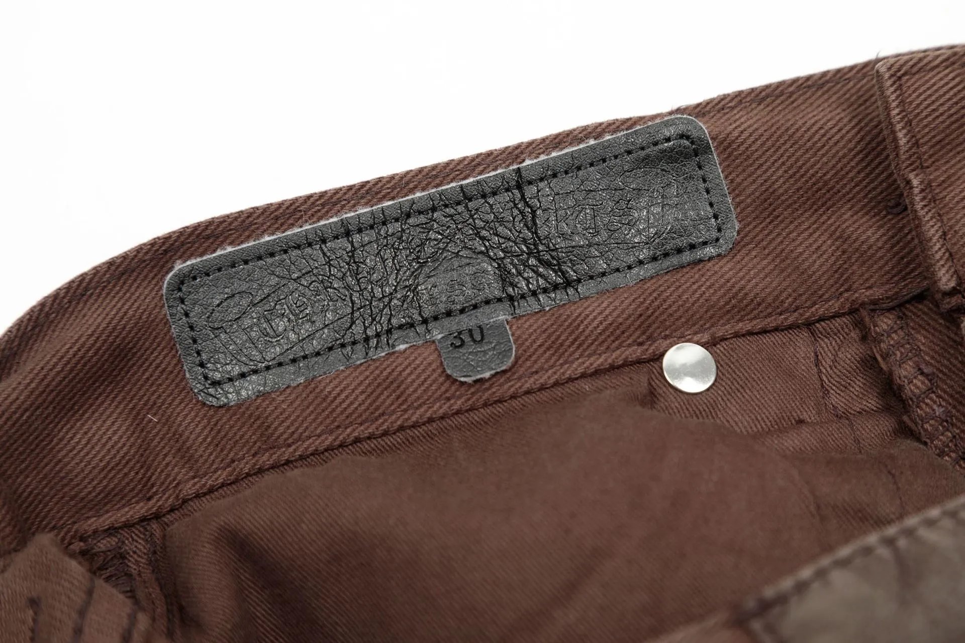 Chrome Hearts Cross Patch Brown Straight-Leg Jeans - 9