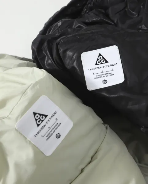 Nike ACG Down Jacket Black with Olive Green Pants - 16
